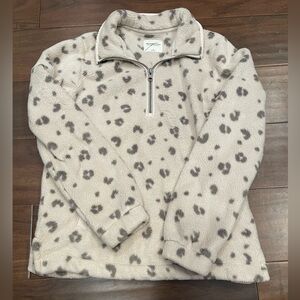Abercrombie & Fitch leopard print fleece pullover